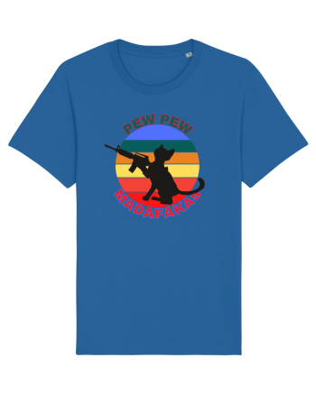 Funny Cat With Guns Royal Blue