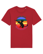 Funny Cat With Guns Tricou mânecă scurtă Unisex Rocker