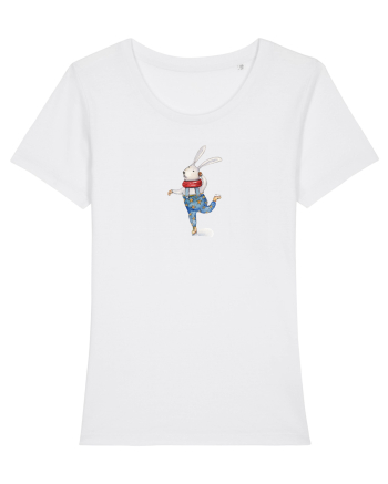 Ice Skating Bunny White