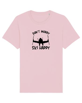 Don't Worry, Ski Happy Cotton Pink