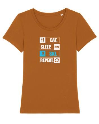 Eat Sleep Ski Repeat Roasted Orange