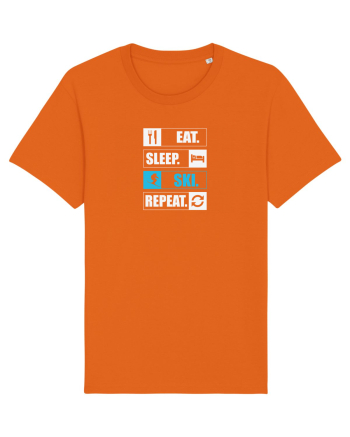 Eat Sleep Ski Repeat Bright Orange