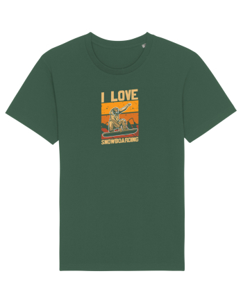 I Love Snowboarding Bottle Green