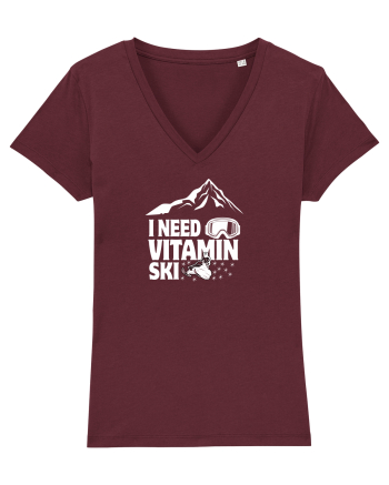 I Need Vitamin Ski Burgundy