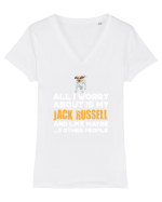 JACK RUSSELL Tricou mânecă scurtă guler V Damă Evoker
