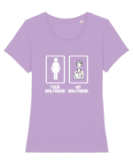 GIRLFRIEND Tricou mânecă scurtă guler larg fitted Damă Expresser