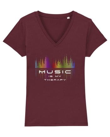 Music is my therapy Burgundy
