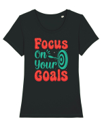 Focus On Your Goals Tricou mânecă scurtă guler larg fitted Damă Expresser