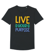 Live Your Purpose Tricou mânecă scurtă guler larg Bărbat Skater