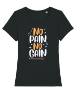 No Pain No Gain Tricou mânecă scurtă guler larg fitted Damă Expresser