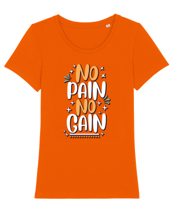 No Pain No Gain Bright Orange