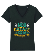 You Created Your Own Opportunities Tricou mânecă scurtă guler V Damă Evoker