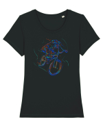 Bicicleta in culori Tricou mânecă scurtă guler larg fitted Damă Expresser