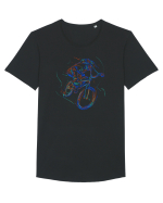Bicicleta in culori Tricou mânecă scurtă guler larg Bărbat Skater