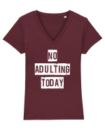 NO ADULTING Tricou mânecă scurtă guler V Damă Evoker