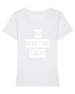 NO ADULTING Tricou mânecă scurtă guler larg fitted Damă Expresser