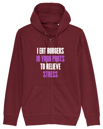 EAT BURGERS Burgundy