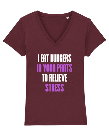 EAT BURGERS Burgundy