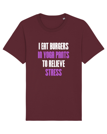 EAT BURGERS Burgundy