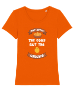 CHICKEN Tricou mânecă scurtă guler larg fitted Damă Expresser