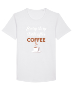 COFFEE Tricou mânecă scurtă guler larg Bărbat Skater