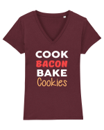 BACON COOKIES Tricou mânecă scurtă guler V Damă Evoker