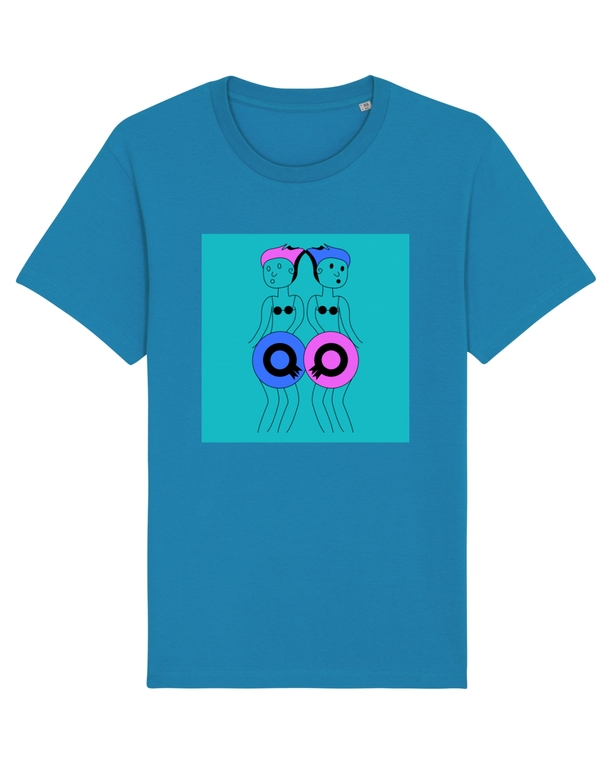 Tricou mânecă scurtă Unisex Rocker Azur