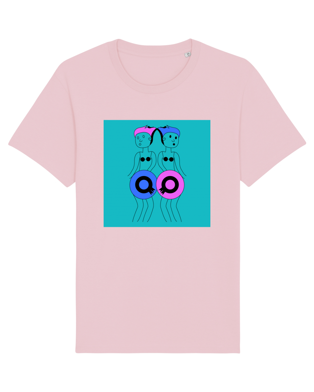 Tricou mânecă scurtă Unisex Rocker Cotton Pink