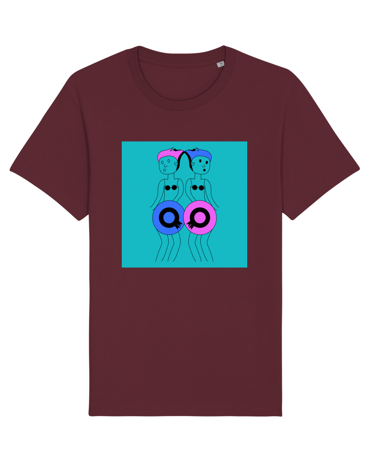 Tricou mânecă scurtă Unisex Rocker Burgundy