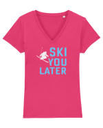Ski You Later Tricou mânecă scurtă guler V Damă Evoker