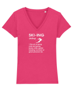 Ski-ing Tricou mânecă scurtă guler V Damă Evoker