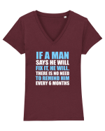 MAN FIX IT Tricou mânecă scurtă guler V Damă Evoker