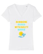SUMMER Tricou mânecă scurtă guler V Damă Evoker