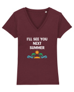 SUMMER Tricou mânecă scurtă guler V Damă Evoker