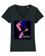 Skateboard Passion Tricou mânecă scurtă guler V Damă Evoker