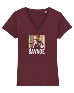 Snowboard Savage Tricou mânecă scurtă guler V Damă Evoker