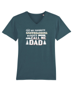 My Favorite Snowboard Buddies Call Me Dad Tricou mânecă scurtă guler V Bărbat Presenter