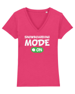 Snowboarding Mode On Tricou mânecă scurtă guler V Damă Evoker