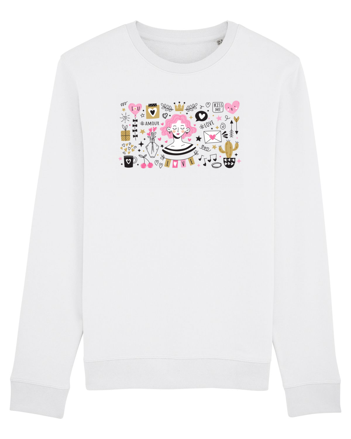 Bluză mânecă lungă Unisex Rise White
