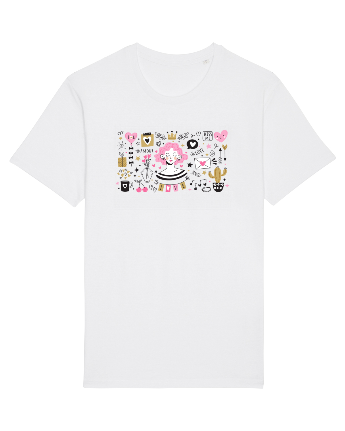 Tricou mânecă scurtă Unisex Rocker White