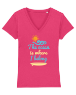 OCEAN Tricou mânecă scurtă guler V Damă Evoker