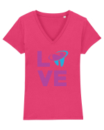 LOVE Tricou mânecă scurtă guler V Damă Evoker