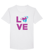 LOVE Tricou mânecă scurtă guler larg Bărbat Skater