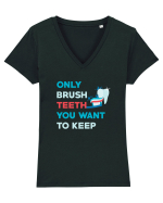 BRUSH TEETH Tricou mânecă scurtă guler V Damă Evoker