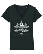 BOAT Tricou mânecă scurtă guler V Damă Evoker
