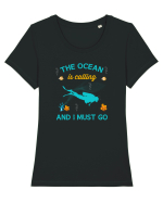 OCEAN Tricou mânecă scurtă guler larg fitted Damă Expresser