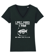FISHING Tricou mânecă scurtă guler V Damă Evoker