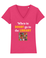 LIBRARY Tricou mânecă scurtă guler V Damă Evoker