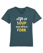 LIFE IS A SOUP Tricou mânecă scurtă guler V Bărbat Presenter