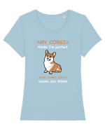 CORGI Tricou mânecă scurtă guler larg fitted Damă Expresser